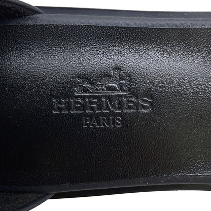 Hermes Sandals Santorini Epsom 38 Shoes Black — view 5