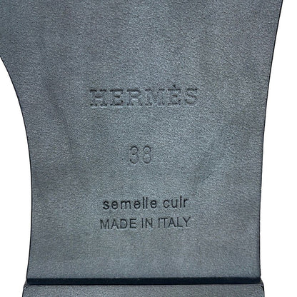 Hermes Sandals Santorini Epsom 38 Shoes Black — view 6