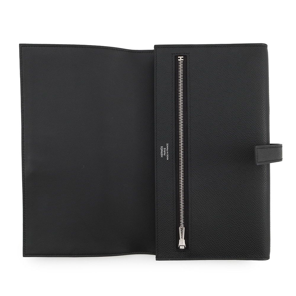 Hermes Wallet New Passant Toutenmain Black Silver Epsom — view 4