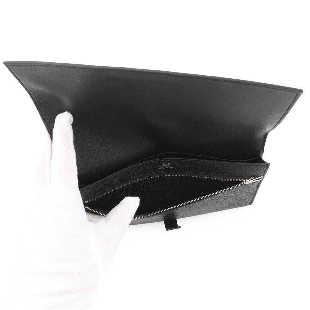 Hermes Wallet New Passant Toutenmain Black Silver Epsom — view 6
