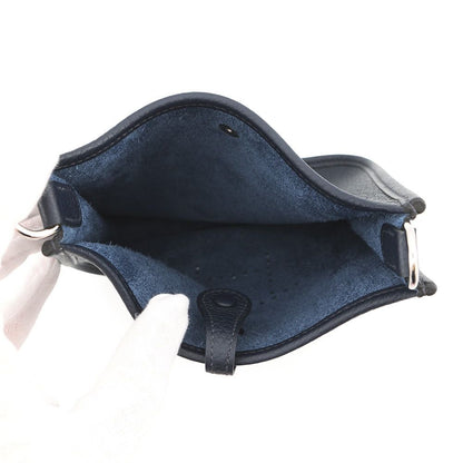 Hermes Shoulder Bag Evelyne TPM Maxi Quadrille 111 cm Blue Nuit Silver Taurillon — view 5