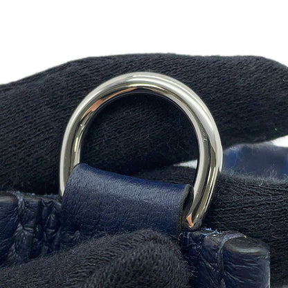 Hermes Shoulder Bag Evelyne TPM Maxi Quadrille 111 cm Blue Nuit Silver Taurillon — view 7