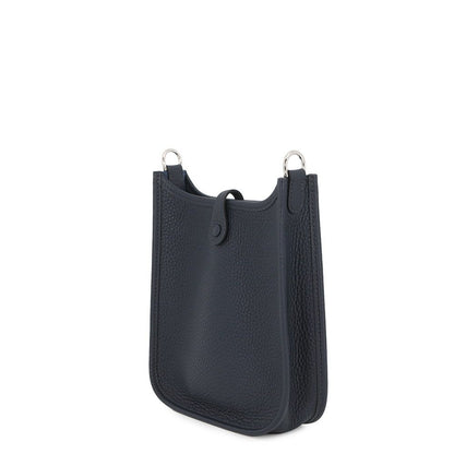 Hermes Shoulder Bag Evelyne TPM Maxi Quadrille 111 cm Blue Nuit Silver Taurillon — view 2