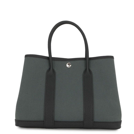 Hermes Tote Garden Party TPM Vert Mangrove Black Silver Toile Ash Negonda