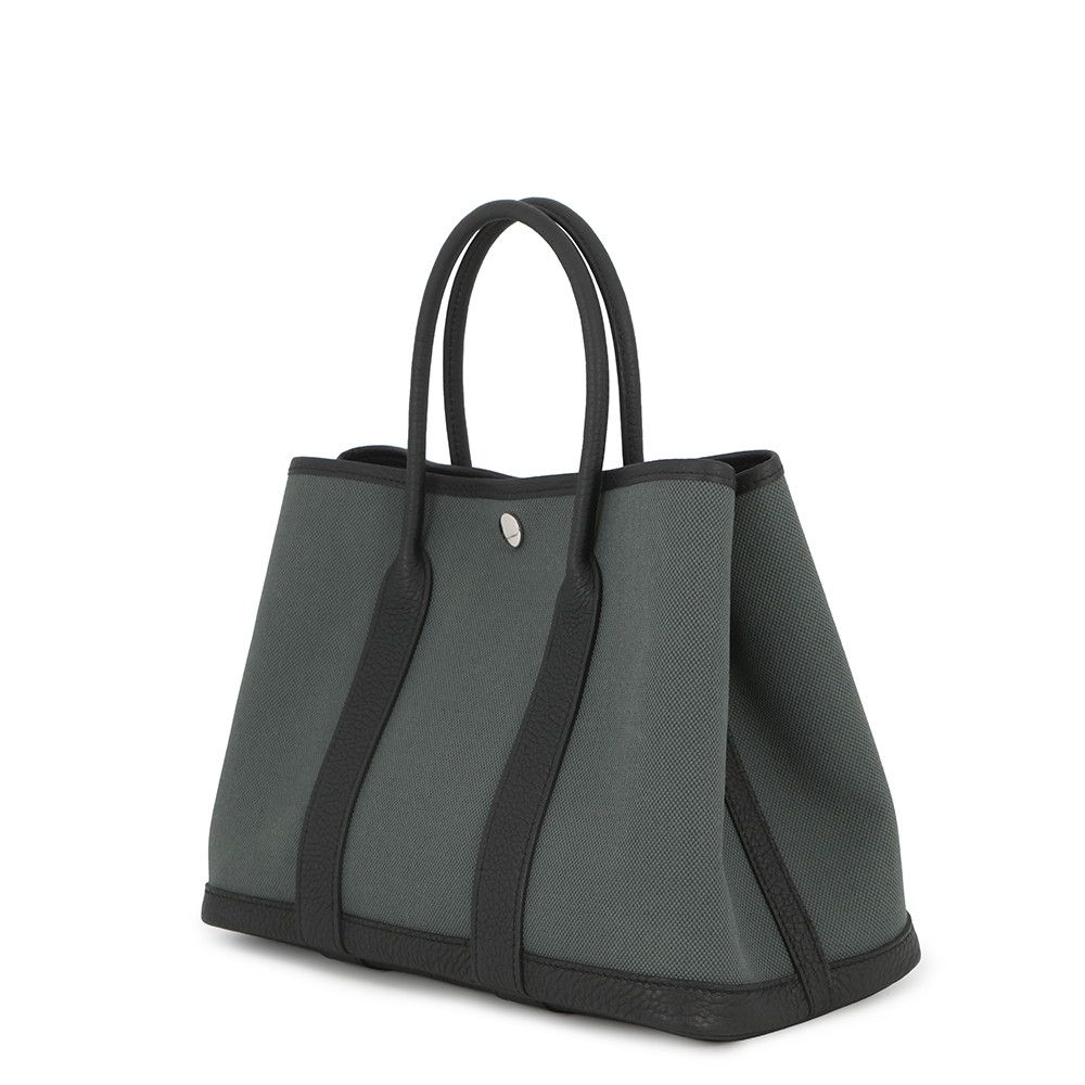 Hermes Tote Garden Party TPM Vert Mangrove Black Silver Toile Ash Negonda — view 2