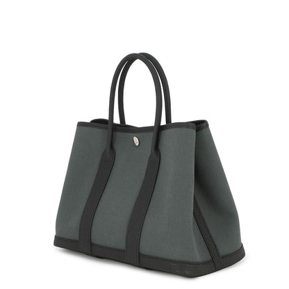 Hermes Tote Garden Party TPM Vert Mangrove Black Silver Toile Ash Negonda — view 2
