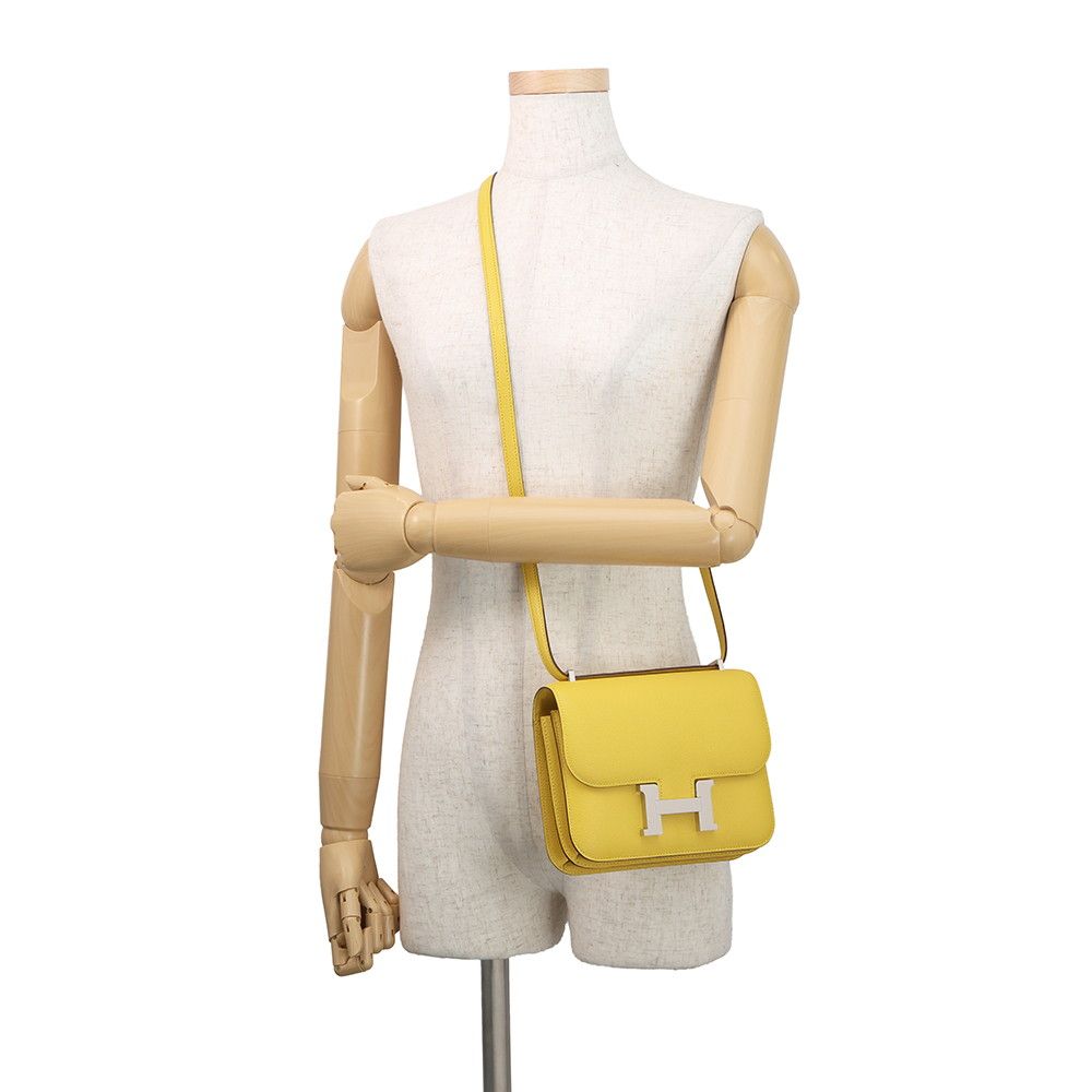 Hermes Shoulder Bag Mini Constance 3 Miloire Joannaple Silver Chevre Misor — view 5