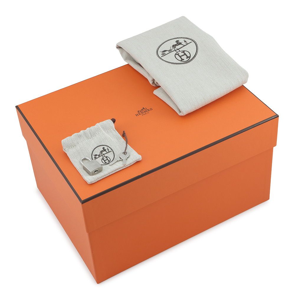 Hermes Handbag Picotin Lock PM Orange Silver Taurillon Clemence Tote — view 7