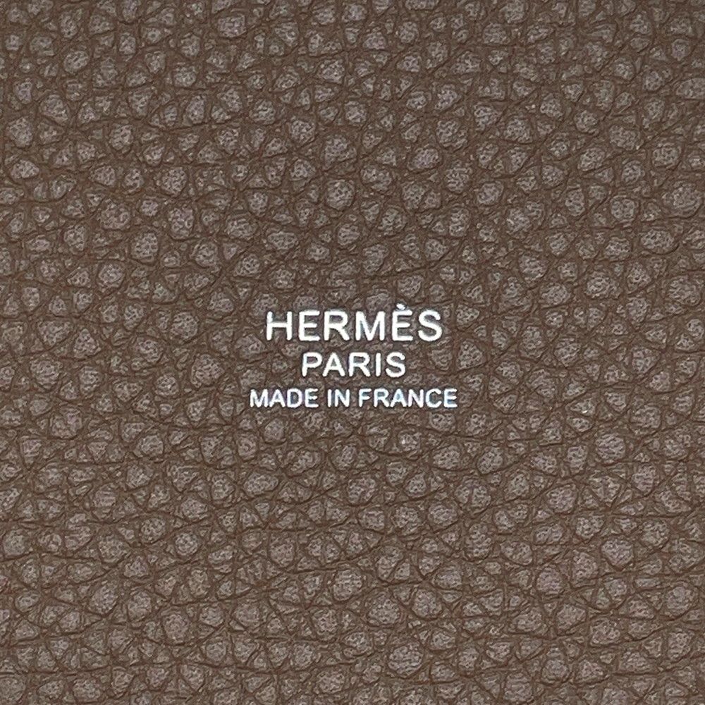 Hermes Handbag Picotin Lock MM Etoupe Silver Taurillon Clemence Tote — view 8