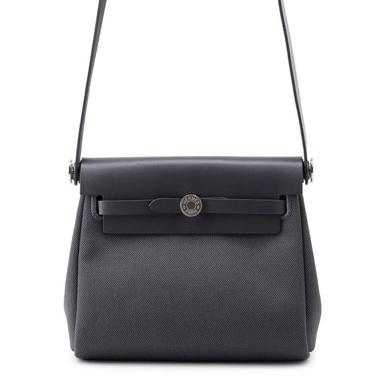 Hermes Shoulder Bag Herbag Zip Mini Ardoise Silver Toile Military Vache Hunter