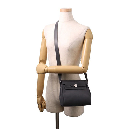Hermes Shoulder Bag Herbag Zip Mini Ardoise Silver Toile Military Vache Hunter — view 4