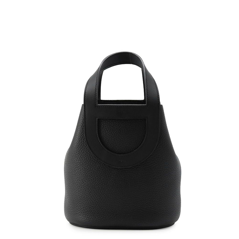 Hermes Tote in the Loop 18 Black Silver Taurillon Clemence Swift