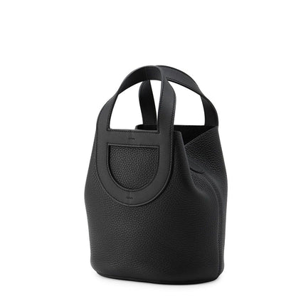Hermes Tote in the Loop 18 Black Silver Taurillon Clemence Swift — view 2
