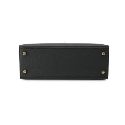 Hermes Handbag Kelly 25 Sellier Black Gold Veau Epsom 2-Way Bag — view 3