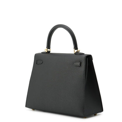 Hermes Handbag Kelly 25 Sellier Black Gold Veau Epsom 2-Way Bag — view 2
