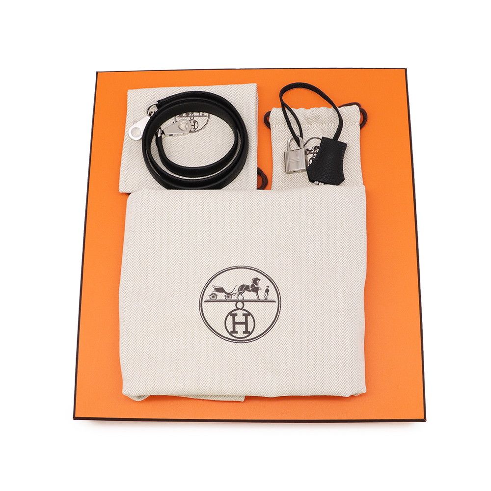Hermes Handbag Kelly 28 Retourne Black Silver Togo 2-Way Bag — view 9