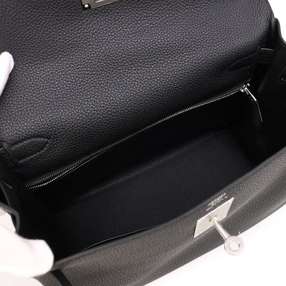 Hermes Handbag Kelly 28 Retourne Black Silver Togo 2-Way Bag — view 7