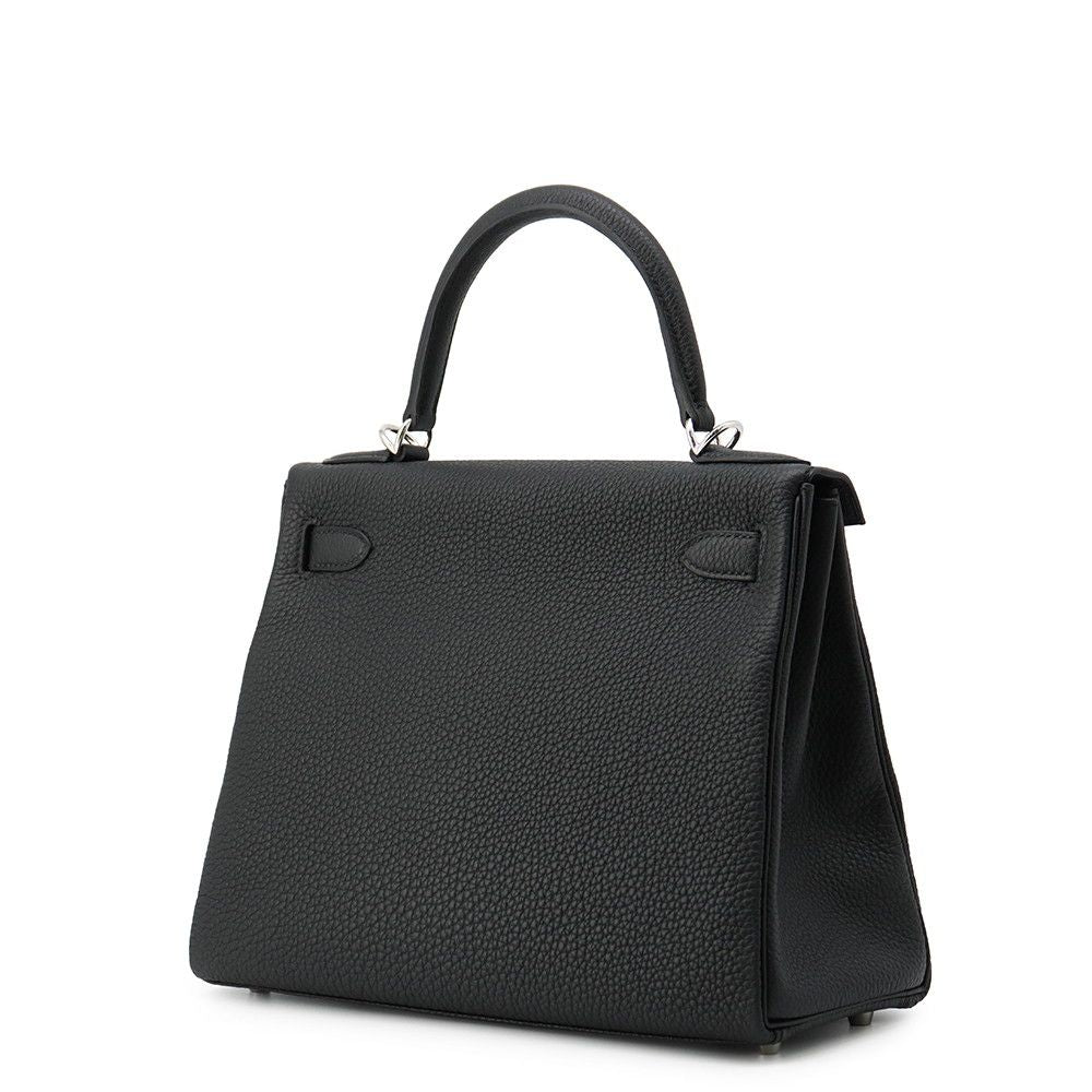 Hermes Handbag Kelly 28 Retourne Black Silver Togo 2-Way Bag — view 2