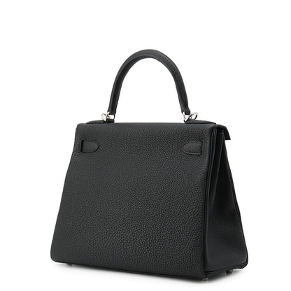 Hermes Handbag Kelly 28 Retourne Black Silver Togo 2-Way Bag — view 2