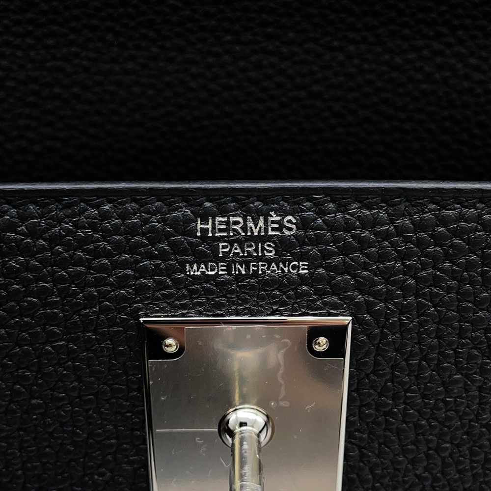 Hermes Handbag Kelly 28 Retourne Black Silver Togo 2-Way Bag — view 8