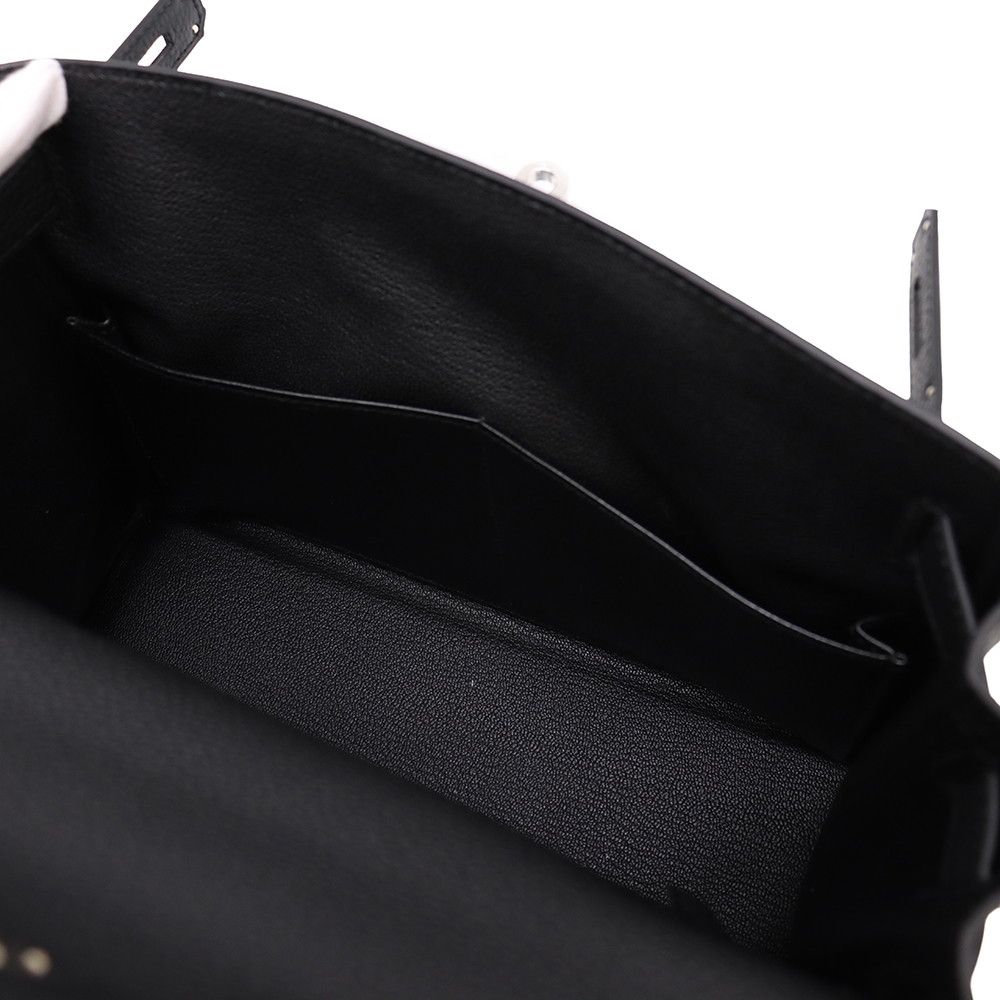 Hermes Handbag Kelly 28 Retourne Black Silver Togo 2-Way Bag — view 6