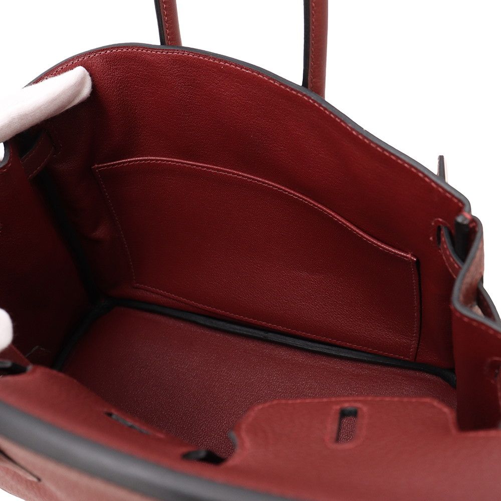 Hermes Birkin 25 Rouge Ache Silver Togo Handbag — view 6