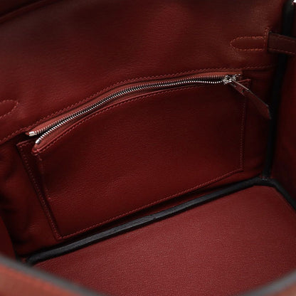Hermes Birkin 25 Rouge Ache Silver Togo Handbag — view 7