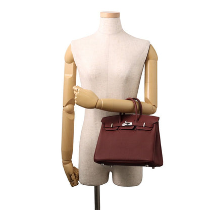 Hermes Birkin 25 Rouge Ache Silver Togo Handbag — view 4
