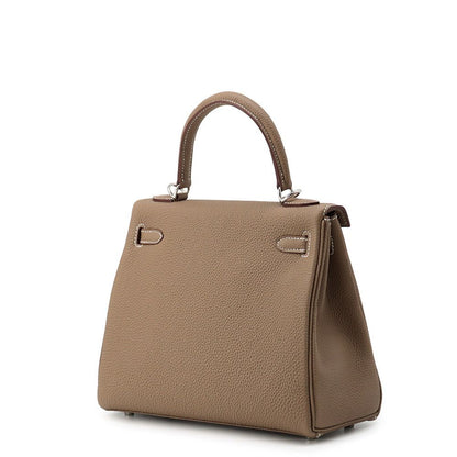 Hermes Handbag Kelly 25 Retourne Etoupe Silver Togo 2-Way Bag — view 2
