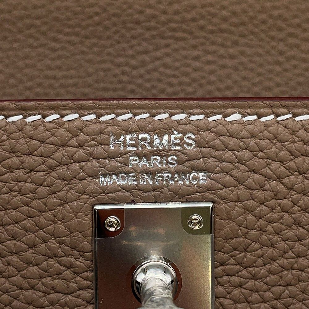 Hermes Handbag Kelly 25 Retourne Etoupe Silver Togo 2-Way Bag — view 8