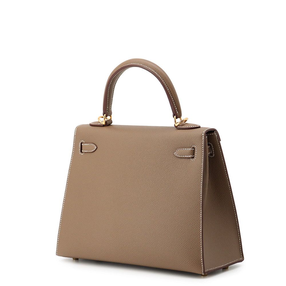 Hermes Handbag Kelly 25 Sellier Etoupe Gold Epsom 2-Way Bag — view 2