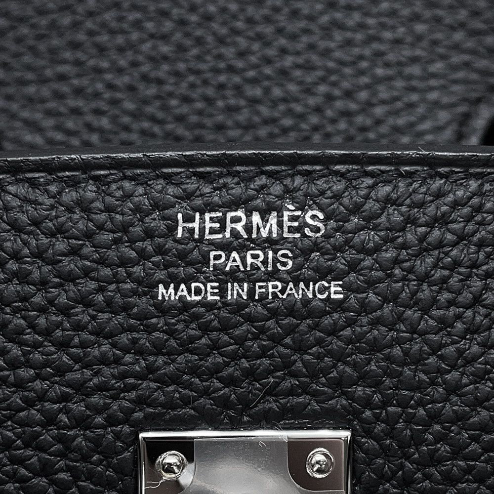 Hermes Birkin 25 Black Silver Togo Handbag — view 8