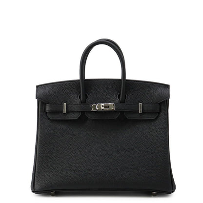 Hermes Birkin 25 Black Silver Togo Handbag