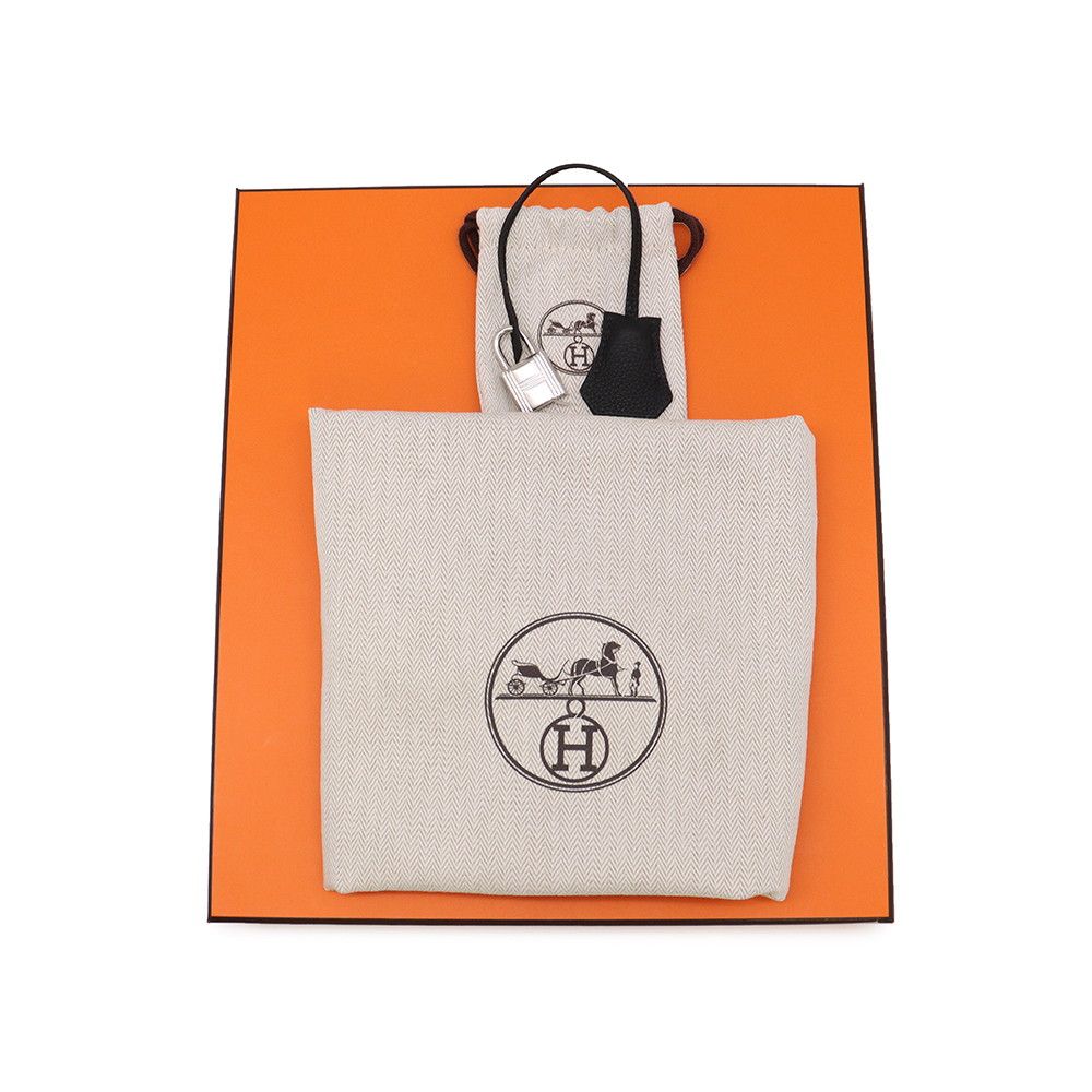 Hermes Birkin 25 Black Silver Togo Handbag — view 9