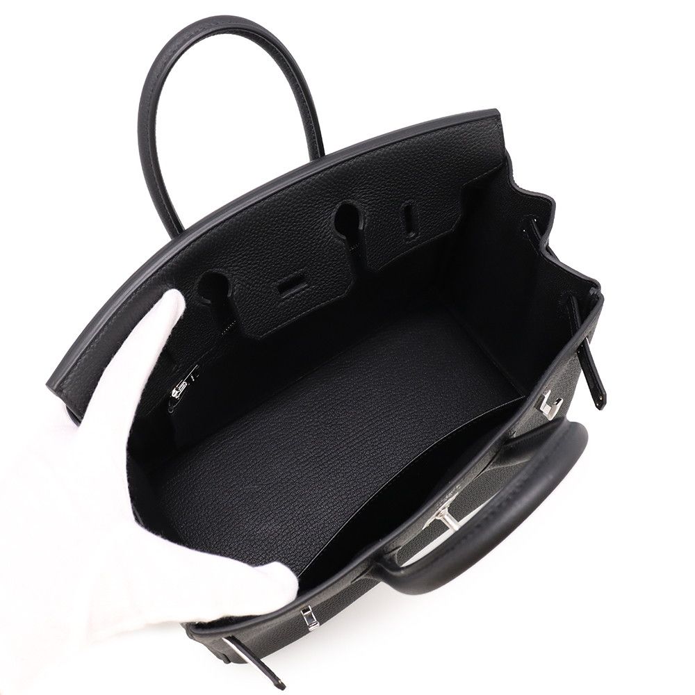 Hermes Birkin 25 Black Silver Togo Handbag — view 5