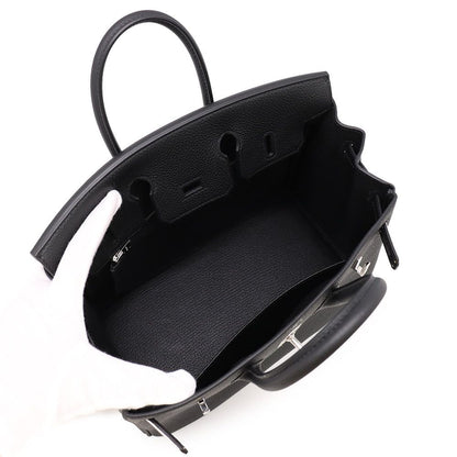 Hermes Birkin 25 Black Silver Togo Handbag — view 5