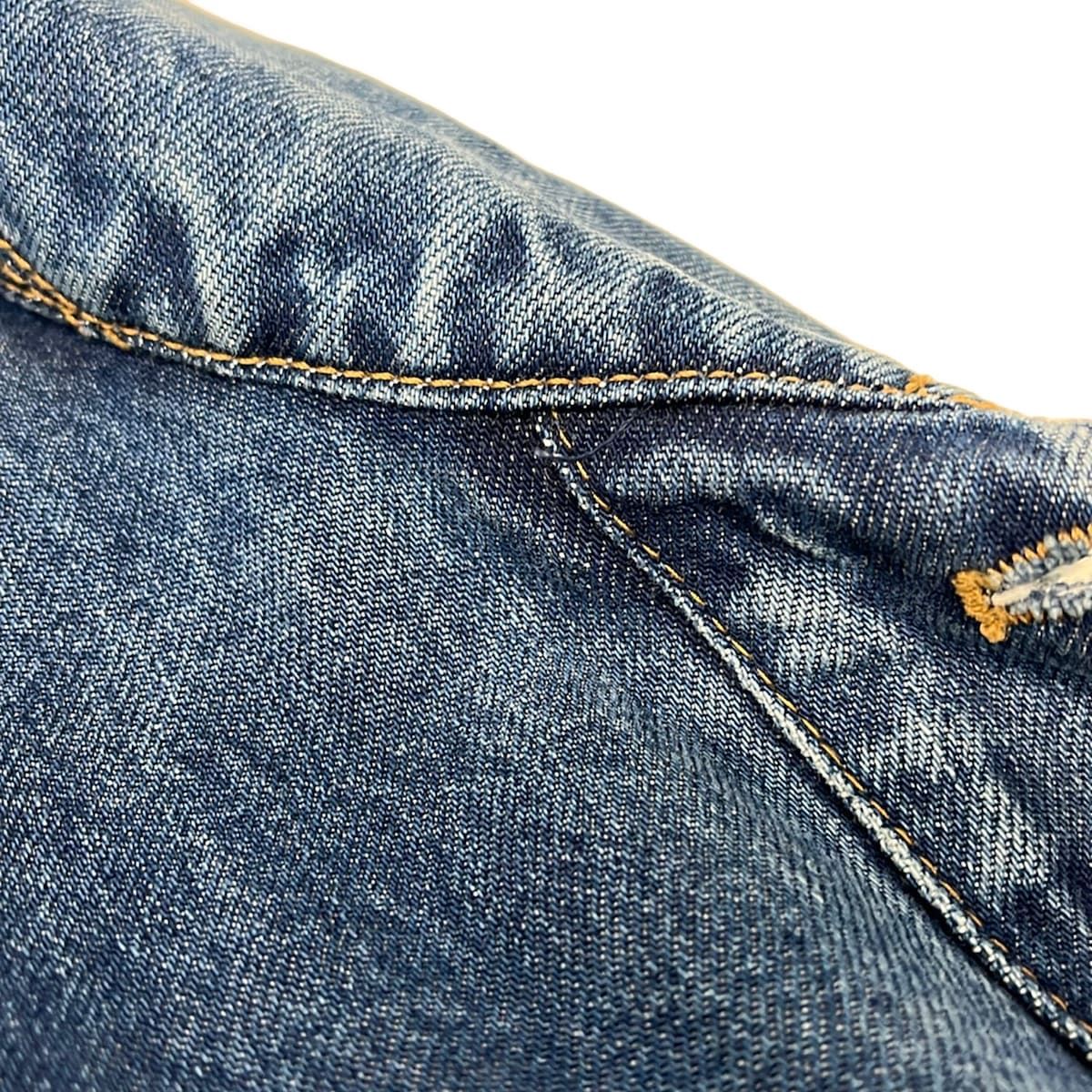Saint Laurent Paris Jean Navy Long Sleeve Distressed Spring Autumn Jacket — view 8