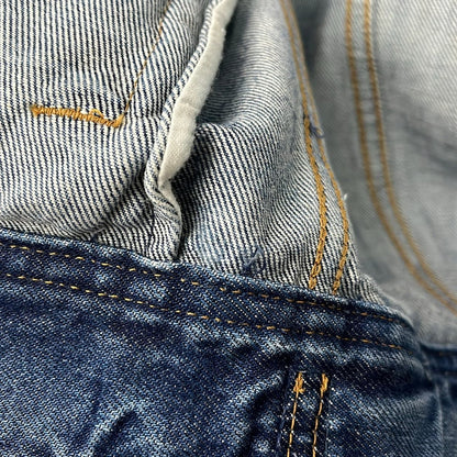 Saint Laurent Paris Jean Navy Long Sleeve Distressed Spring Autumn Jacket — view 9
