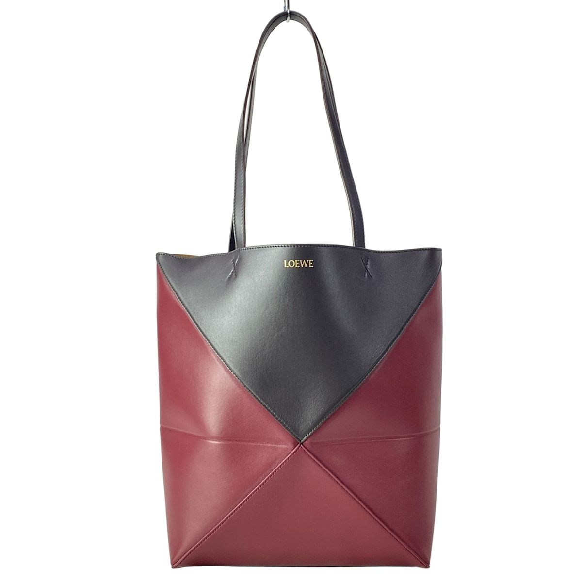 Loewe Tote Puzzle Fold Chocolate Burgundy