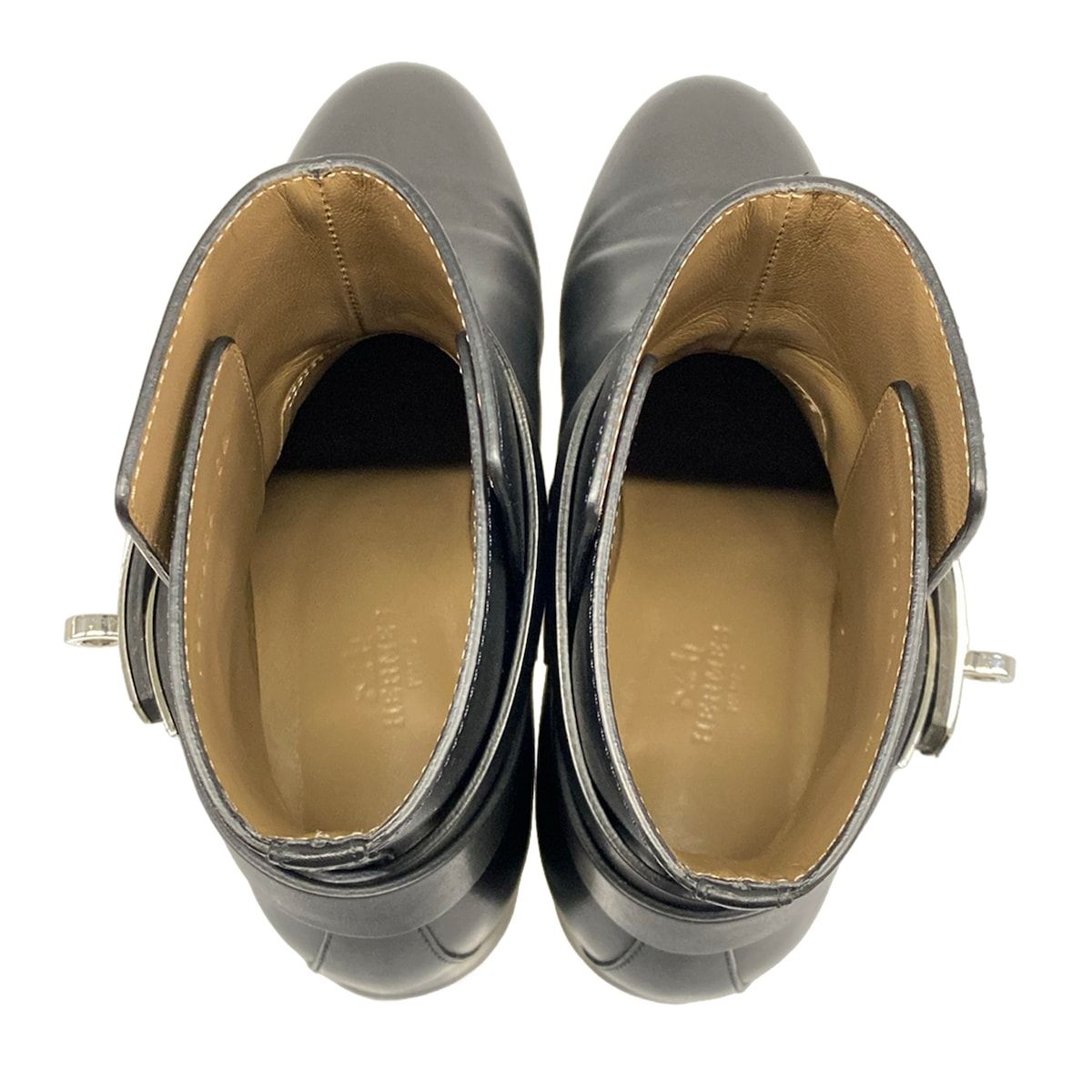 Hermes Short Boots 36.5 Neo Black Kelly Silver Leather — view 7