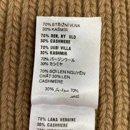 Miu Scarf Brown Logo Knit Wool Cashmere — view 3