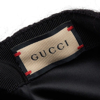 Gucci Double Cap Black Wool Mohair 1- Hat — view 6