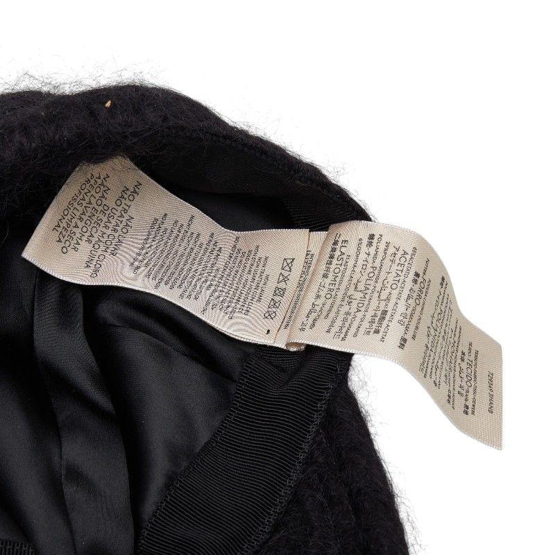 Gucci Double Cap Black Wool Mohair 1- Hat — view 8