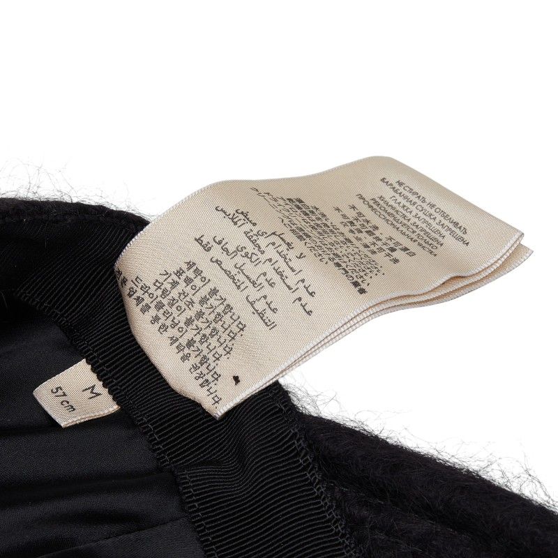 Gucci Double Cap Black Wool Mohair 1- Hat — view 9