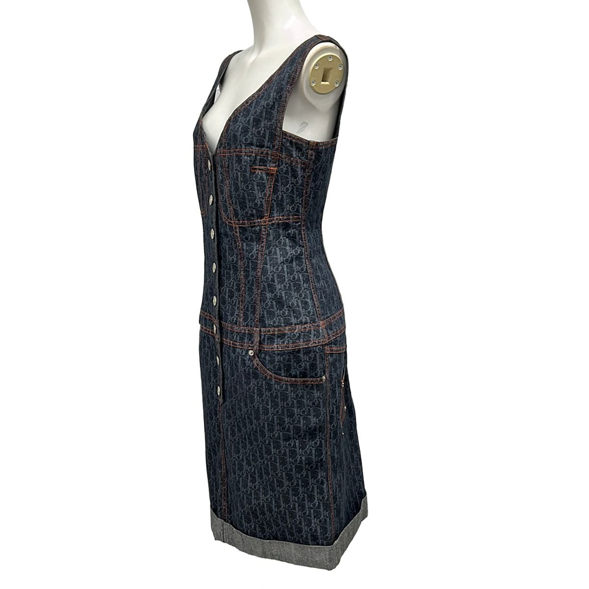Dior Dress 42 Navy Cotton — view 3