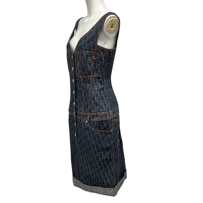Dior Dress 42 Navy Cotton — view 3