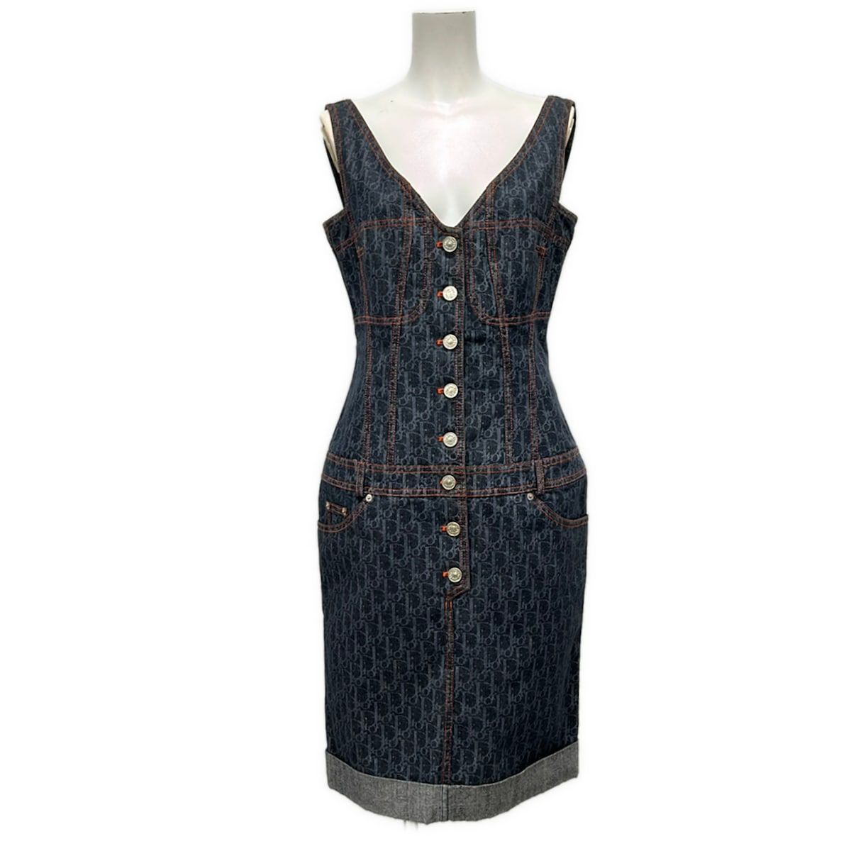 Dior Dress 42 Navy Cotton