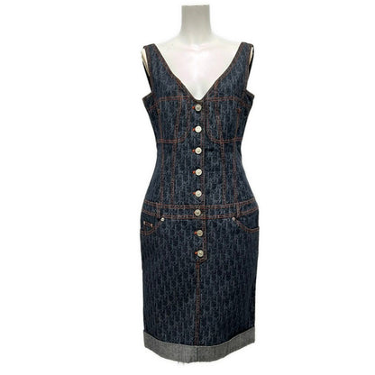 Dior Dress 42 Navy Cotton