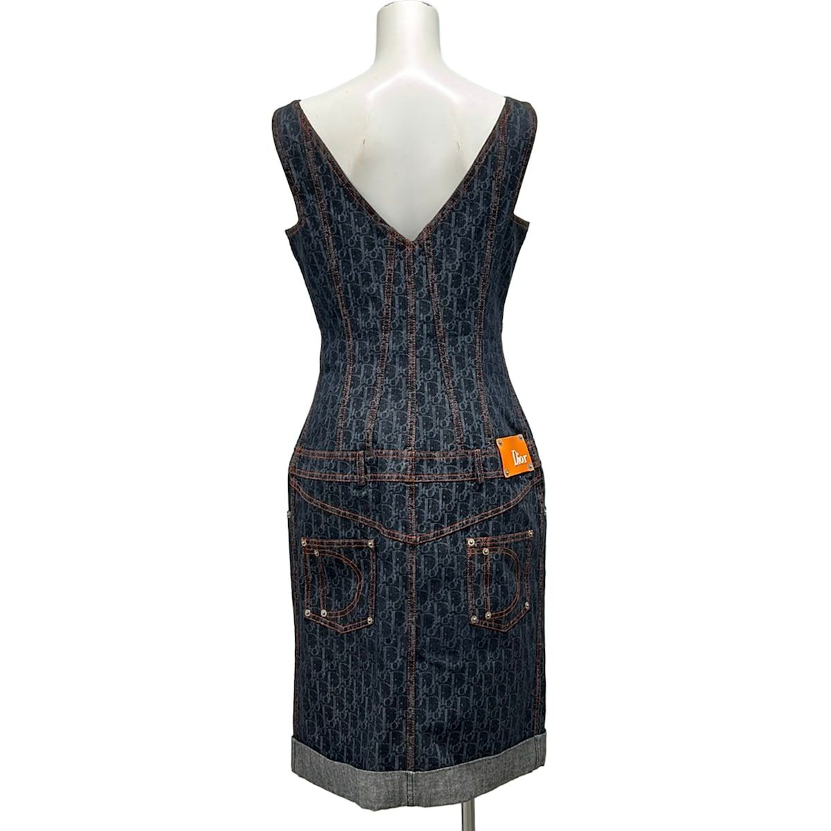 Dior Dress 42 Navy Cotton — view 2
