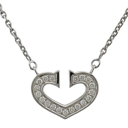 Cartier Heart Necklace 18k White Gold Diamond